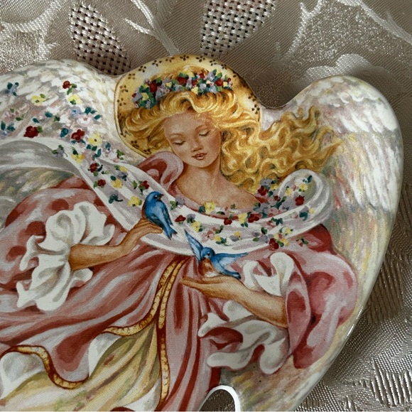 Bradford Exchange wall plate On Angel's Wings SPRINGTIME FRIENDS Laine Gordon - Picture 2 of 7